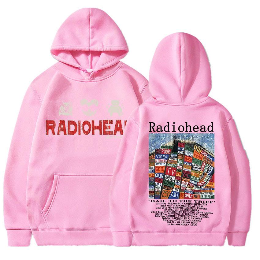 Radiohead Vintage Print Hoodie Hip Hop Rock Band Hail To The Thief Music Album Men's Sweatshirts Streetwear Tracksuit Oversize