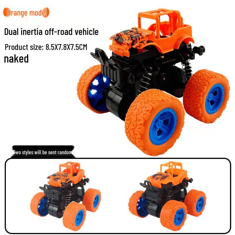 Детская инерционная полноприводная модель внедорожника для трюков с амортизацией.
