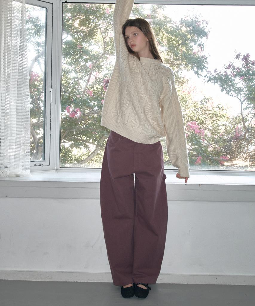 SO IR Curved Cotton Pants - Purple