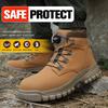 Steel Toe Work Safety Shoes - Puncture-Proof, Anti-Smash, Non-Slip, Shock-Absorbing, with Convenient Rotating Buckle, High-Top Protective Design