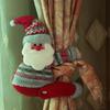Мультяшные куклы Санта-Клауса и лося, подхваты для штор, рождественский домашний декор, праздничные подхваты для штор, аксессуары для праздничного украшения