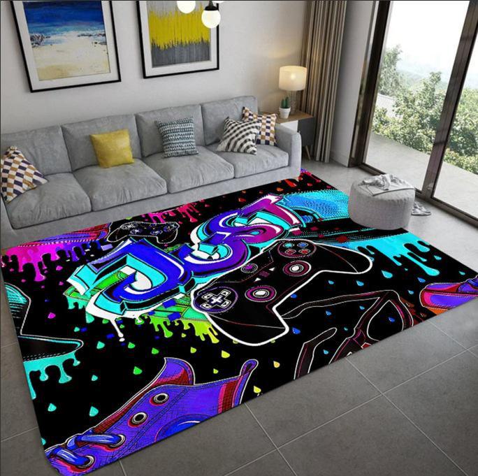 3D Game Console Carpet: Video Game Controller & E-Sports Room Floor Mat - Cool Living Room Decor