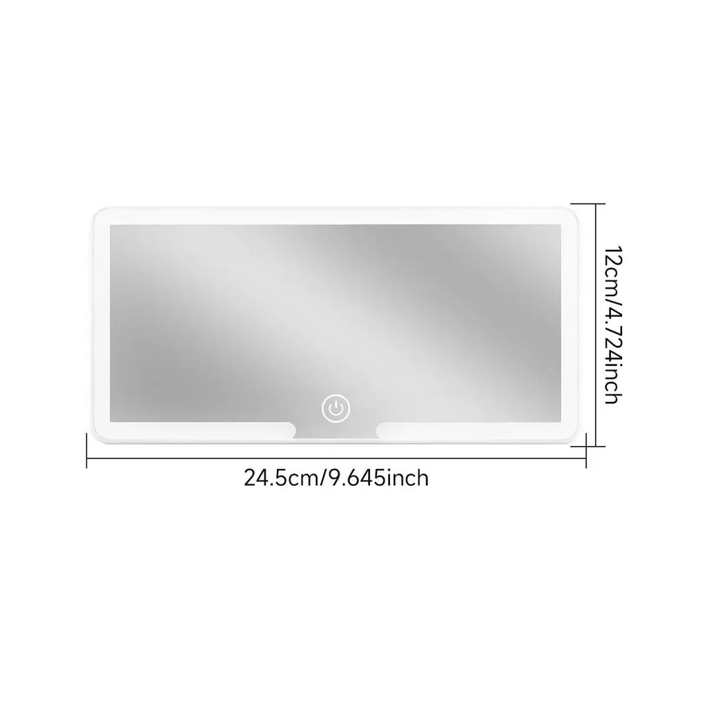 Автомобильное сенсорное зеркало для макияжа LED HD с тремя скоростями регулировки, солнцезащитный козырек, внутреннее зеркало заднего вида с затемнением, автомобильное зеркало для макияжа