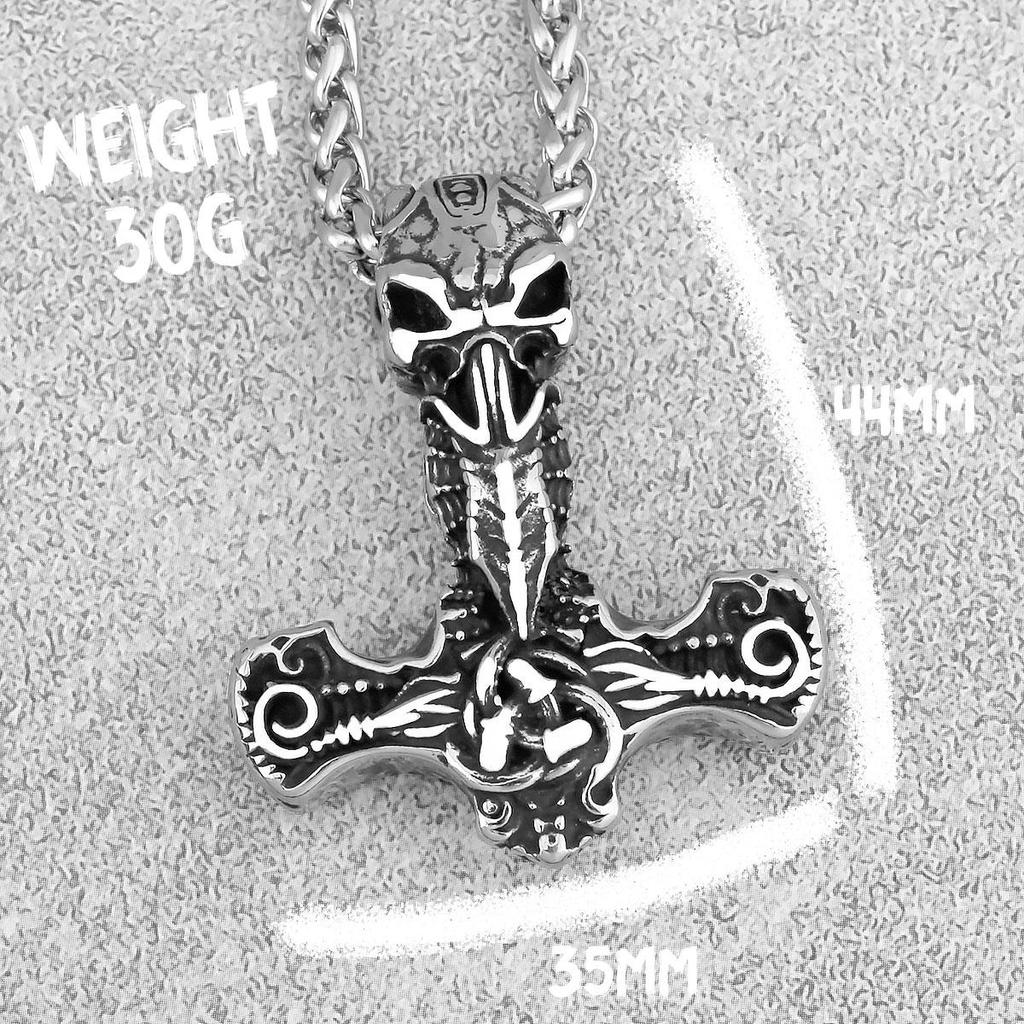 Скандинавский викинг из нержавеющей стали 316L, Викинг Мьельнир, скелет, молот Тора, руна, кулон, мужские уличные ювелирные изделия в стиле рок, аксессуары, мужской подарок BFF