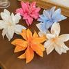 Vintage Red Fabric Hair Barrettes Elegant Flower Duckbill Clip  Summer Season