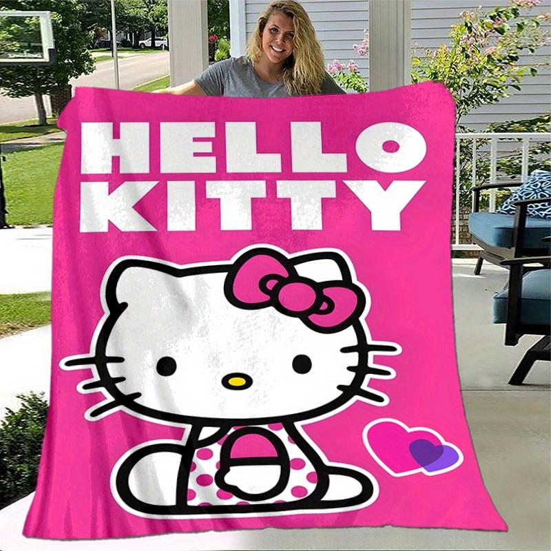 1шт. Милое мультяшное розовое одеяло Hello Kitty - Идеально для дома, офиса, использования на улице, идея для подарка, подходит для всех сезоновz041723