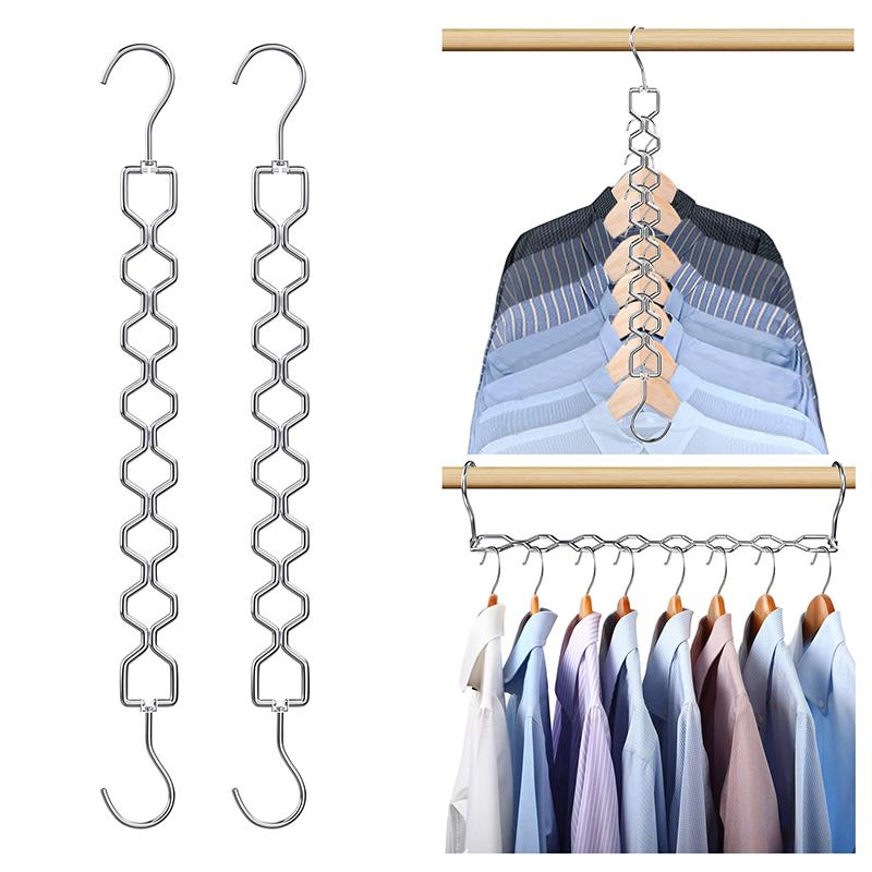 2 шт. Компактные вешалки для одежды, Магический складной органайзер-вешалка для экономии места, Металлическая вешалка с крючком, вращающимся на 360°