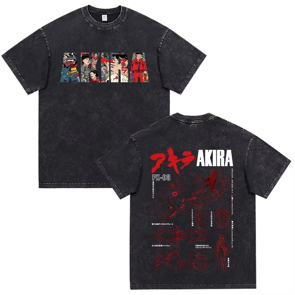 Japanese Anime Akira Vintage Tshirt Unisex Unisex Cotton Casual Oversized Unisex Couples Streetwear Trendy Y2k Short Sleeves Classic
