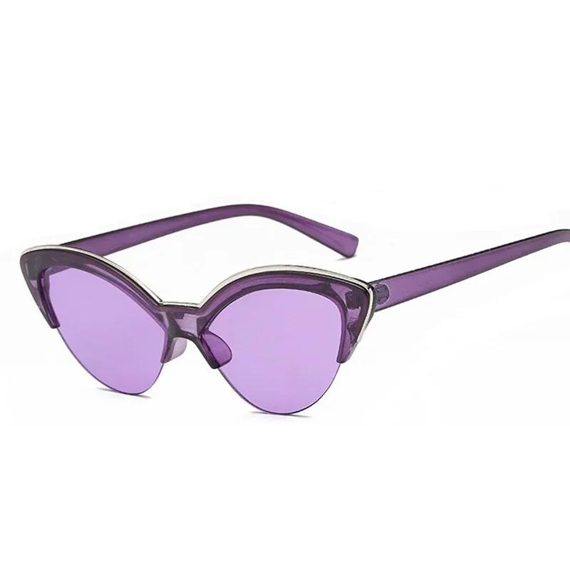 Cat Eye Sunglasses Women Fashion Small Half Frame Eyewear Retro Travel Lady Sunglasses Uv400