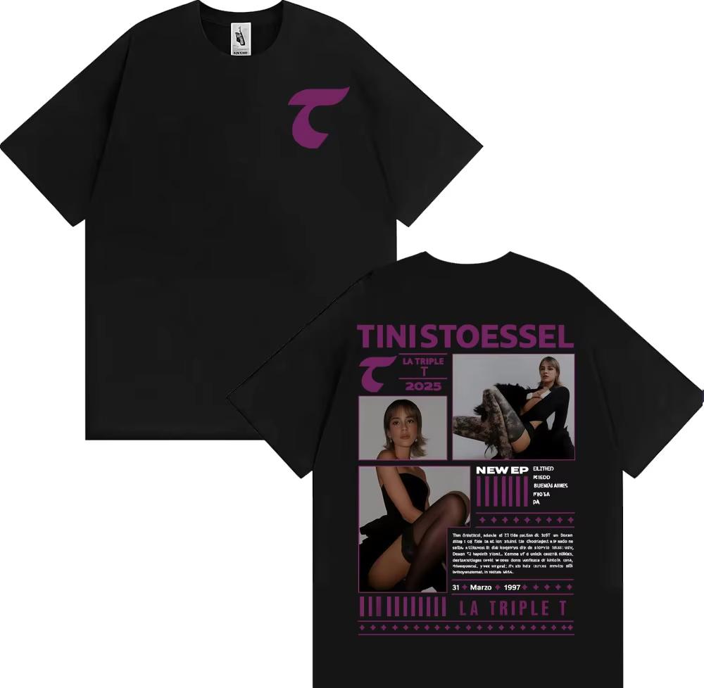Rapper Tini Stoessel Cotton Unisexs Shirt Oversized La Triple T Futtura Album Graphics Summer Womens Y2k Streetwear Tshirt