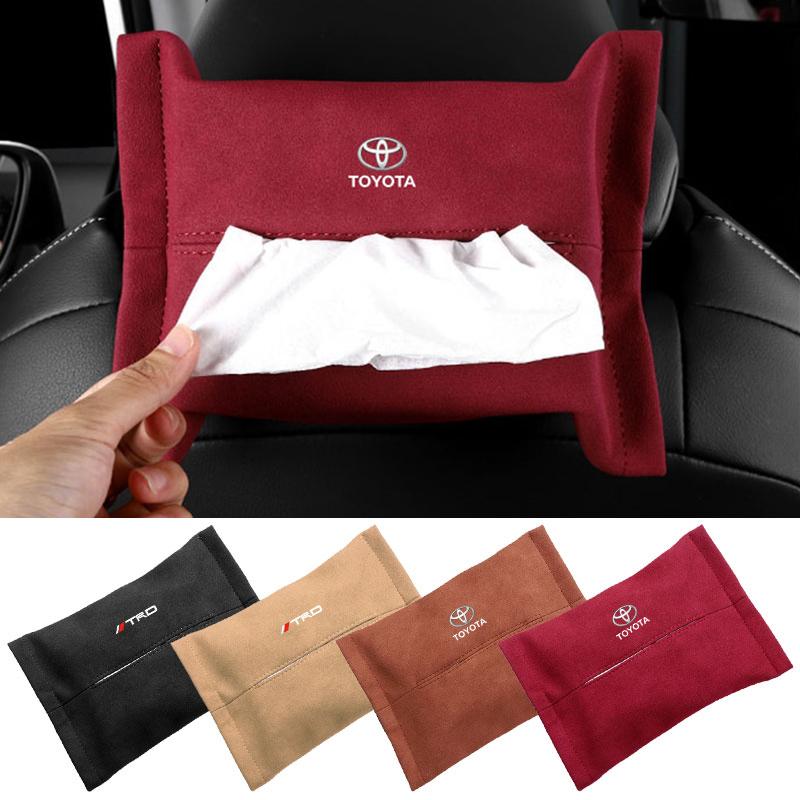 1Pcs Car Tissue Box Holder Sun Visor Seat Back Car Accessories for Toyota TRD GR Corolla Yaris Aygo Prius RAV4 Crown CHR Camry Auris