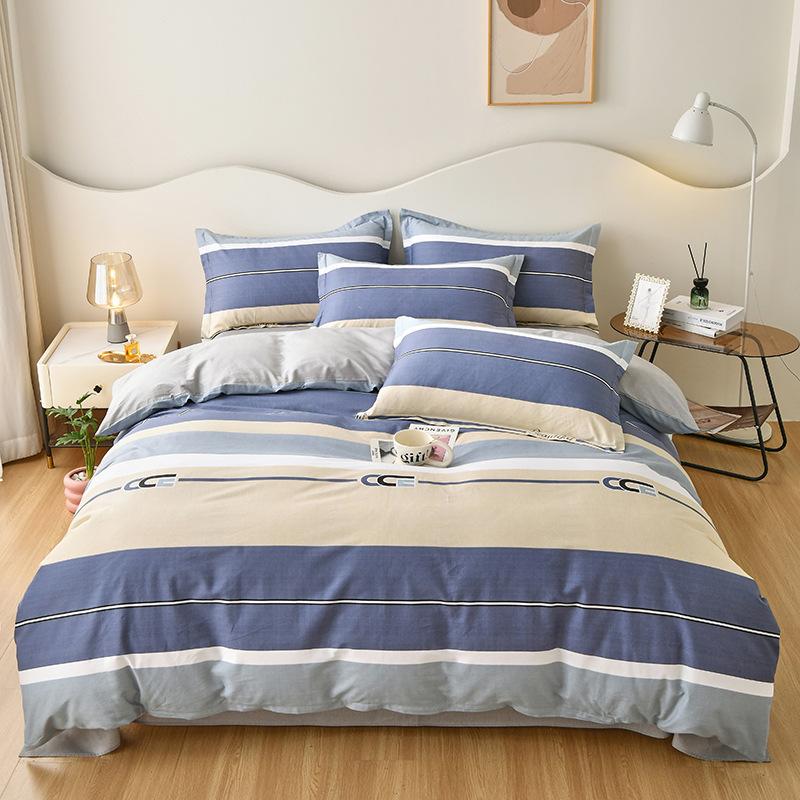 Маленький свежий чистый хлопок четырехсекционный простыня трехсекционный пододеяльник постельное белье