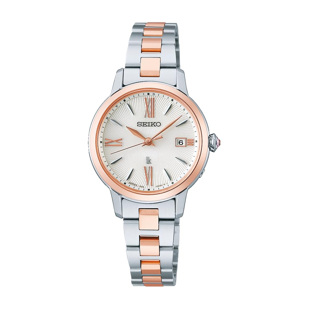 SEIKO LUKIA Коллекция Grow Женские часы с солнечным питанием и радиоконтролем Модель SSVW206 Серебристый Розовое золото Сталь