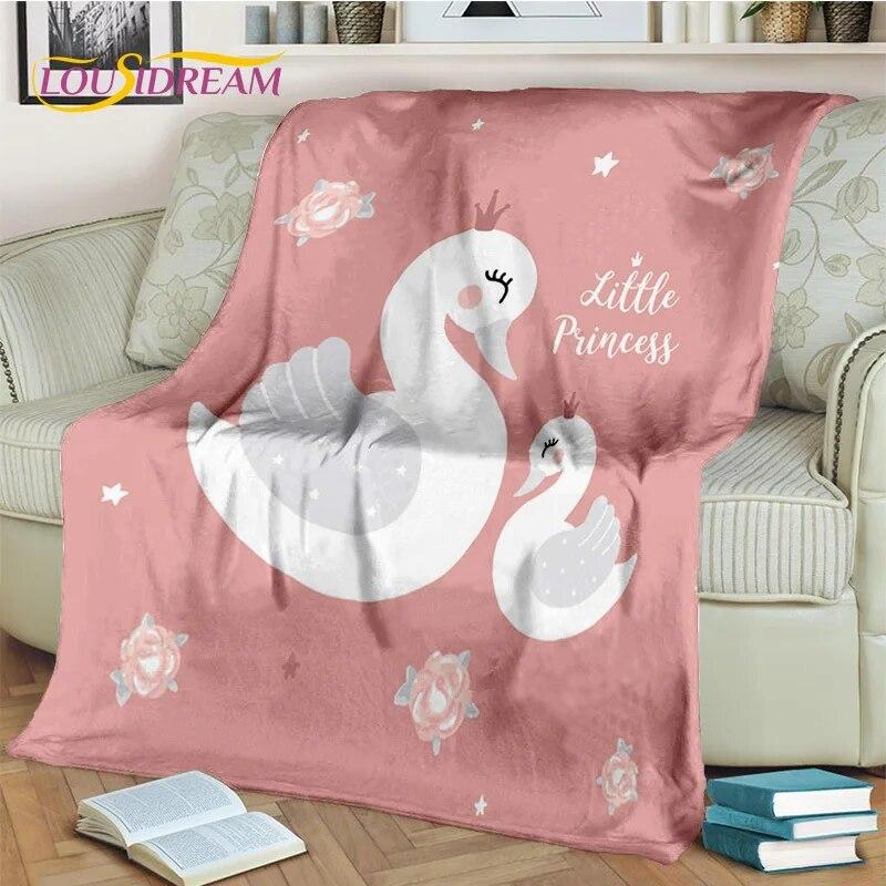 Одеяло Dream Cute Swan Cartoon Princess Cygnus HD, мягкое одеяло для дома, спальни, кровати, дивана, пикника, путешествия, офиса, детское одеяло