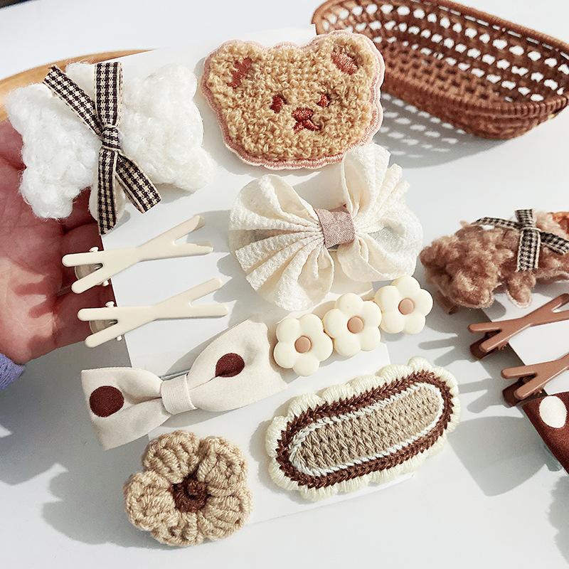 Coffee Warm Color Cute Cartoon Princess Hairpins Children Girls Kid Hair Clips Barrettes Accessories Hairclip Headwear Headdress