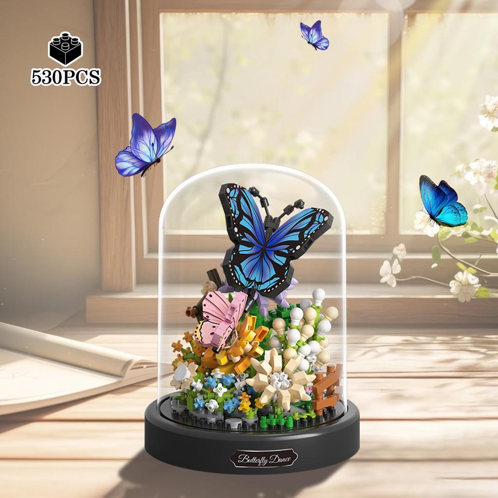 Букет насекомых Коллекция Строительный набор Пчела и Подсолнухи Бабочка и Роза Складные строительные блоки Растение Бонсай Игрушка для детей Подарок