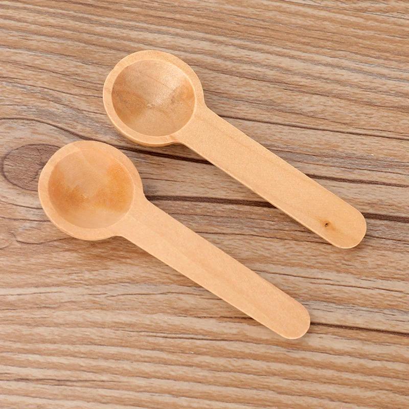 10Pcs Mini Wooden Spoons Kitchen Seasoning Honey Coffee Kitchen Cooking Coffee Bean Salt Spice Jars Wooden Measuring Spoons