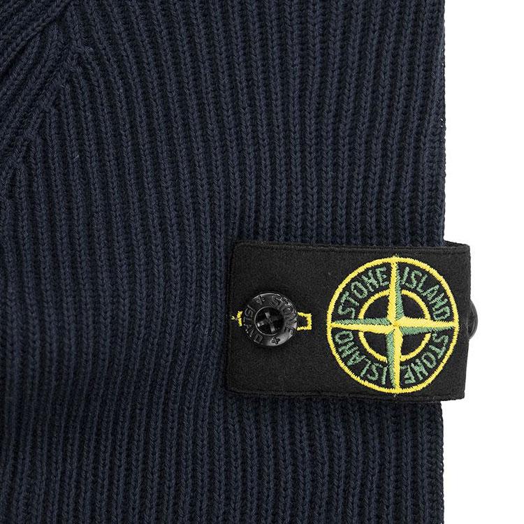 STONE ISLAND Свитер Детский С вышивкой логотипа Круглый вырез Пуловер Детский свитер Темно-синий 7616505A3-V0020