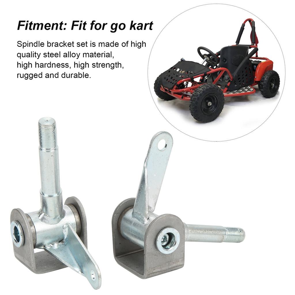 1 пара M16 передних поворотных кулаков, правый и левый, стальной сплав, набор кронштейнов шпинделя, подходит для картинга 110 куб. см, 125 куб. см, 150 куб. см, 200 куб. см, 250 куб. см