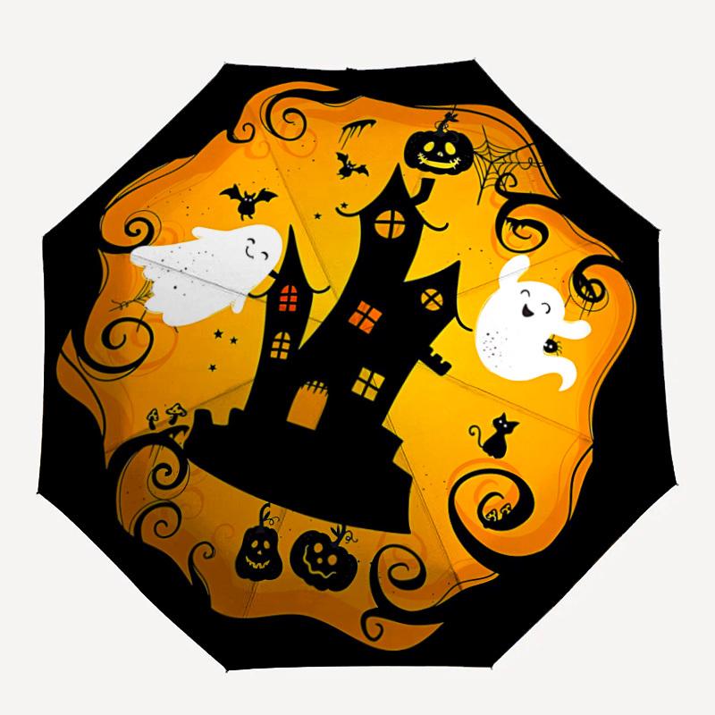1pc Halloween Ghost, Automatic Folding Umbrella. Portable collapsible design, Best birthday festival gift yy250924138