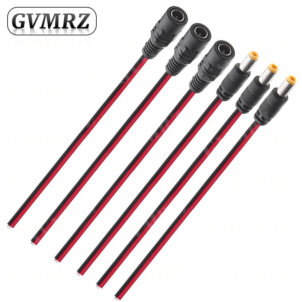 5PCS DC Power Male Female Cable 12V Plug DC Adapter Cable Plug Connector For CCTV Camera DC Plug 5.5*2.1mm 5.5x2.1