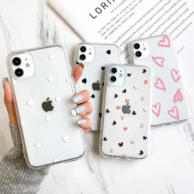 Прозрачный чехол для iPhone 16 Pro, чехол для iPhone 15 13 11 12 14 Pro Max 12 13 Mini XR X XS 7 8 Plus SE, противоударный чехол Love Heart