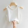 Элегантный женский безрукавный трикотажный жилет с бисером, модный новый повседневный топ, женская нижняя рубашка, майка, трикотажный свитер с бисером 2465