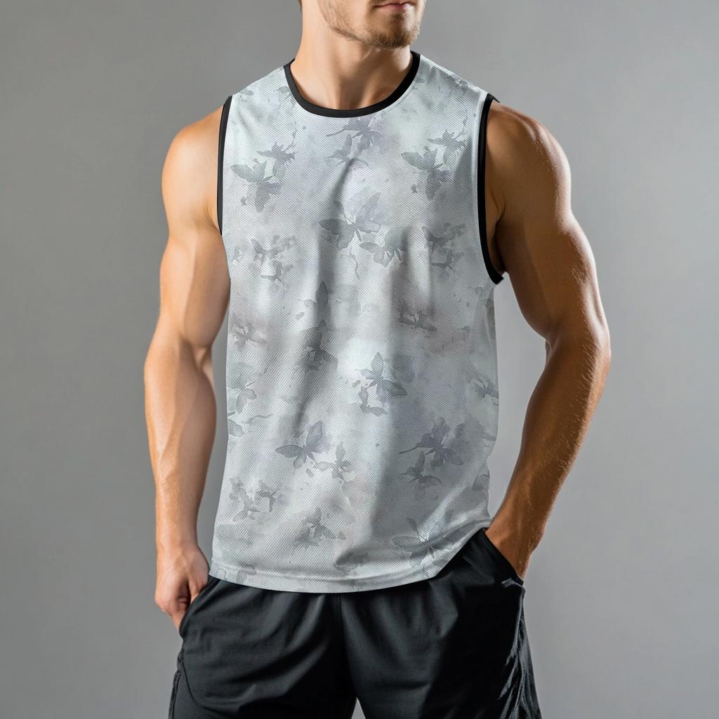 Мужская мода принтованный спортивный повседневный жилет без рукавов