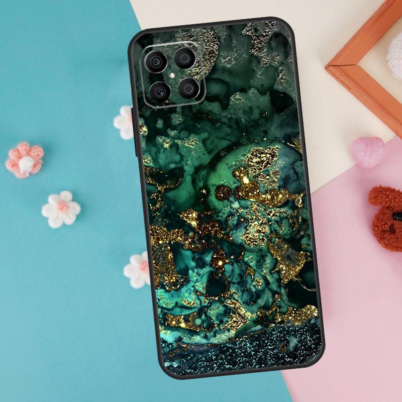 Gold Indigo Faux Malachite Case For Honor Magic 7 Lite 5 6 Pro Honor X9a X8a X8 X9 X8b X9c X9b 50 70 90 200 Lite Cover