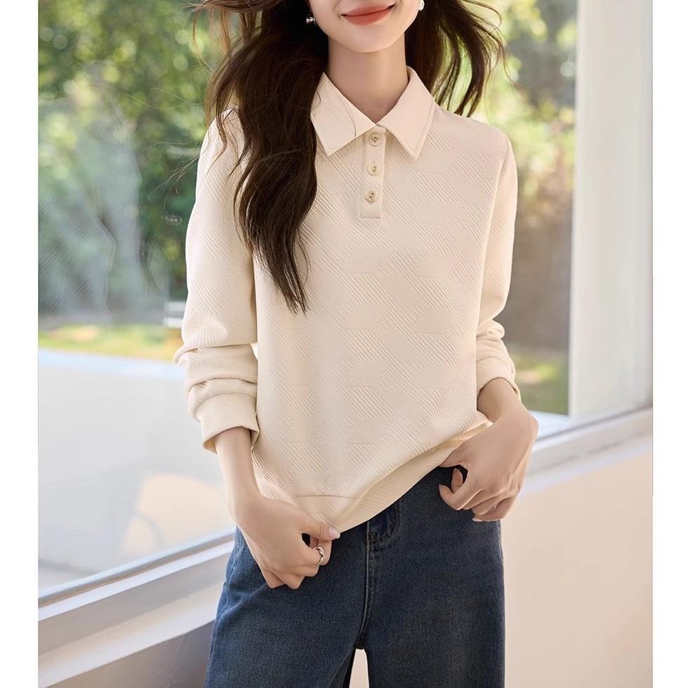 Свитер-пуловер для женщин на осень и зиму, новая повседневная универсальная профессиональная базовая рубашка с длинными рукавами