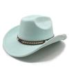 Suede Jazz Top Hat Women'S Brim Suede One-Word Top Men'S Ladies Cowboy Hat Felt Hat