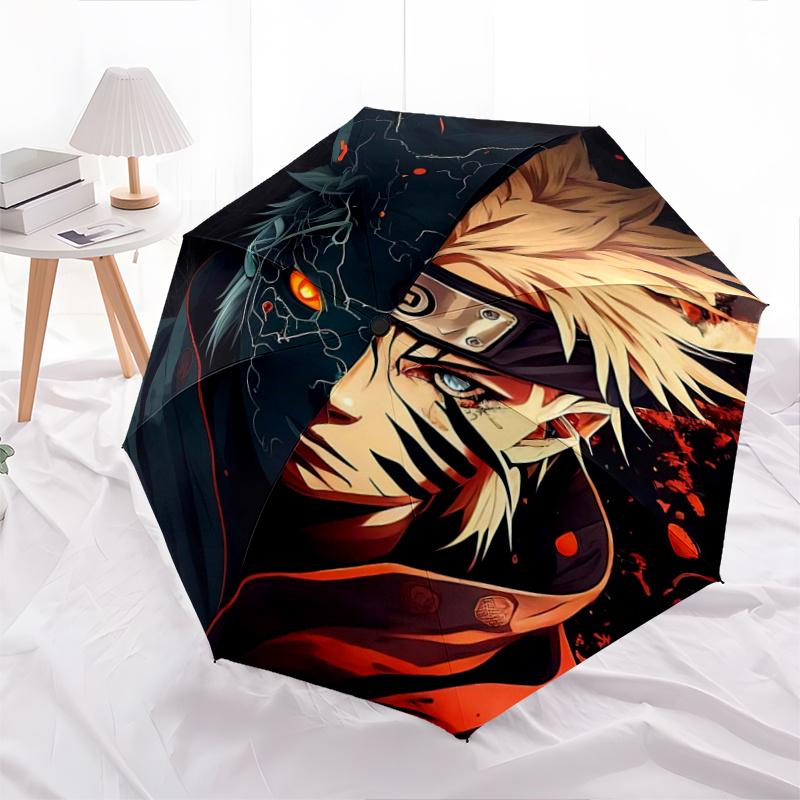 1pc The Duality of Naruto and Sasuke Automatic Opening and Closing Umbrella - Suitable for Various Occasions, Outdoor Activities, Lightweight and