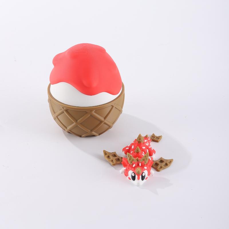 3D-печатные милые и забавные ornaments из фрукта питахайя, дракона и яйца дракона, пластиковые украшения, скульптуры для украшения рабочего стола, праздничный подарок