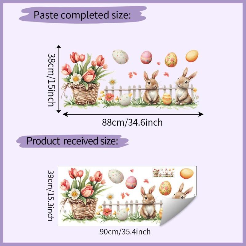Красочные цветы и бабочки Электростатическая наклейка на стену для окон