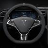 TDMC1 Для Tesla Roadster Model 3 Model Y Model S Model X Автомобильная Кожаная Углепластиковая Противоскользящая Защитная Накладка на Руль Аксессуары