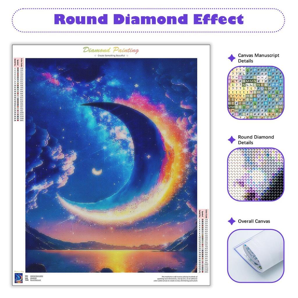 Алмазная картина для взрослых, наборы, Пейзаж, Луна, сделай сам, вышивка крестиком, Алмазная мозаика, подарок, украшение стены 30x40 см/12x16 дюймов