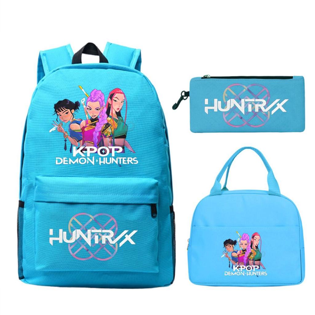 Kpop Demonunters Peripheral Children'S Backpack Elementary And Secondary School Bag Three-Piece Set