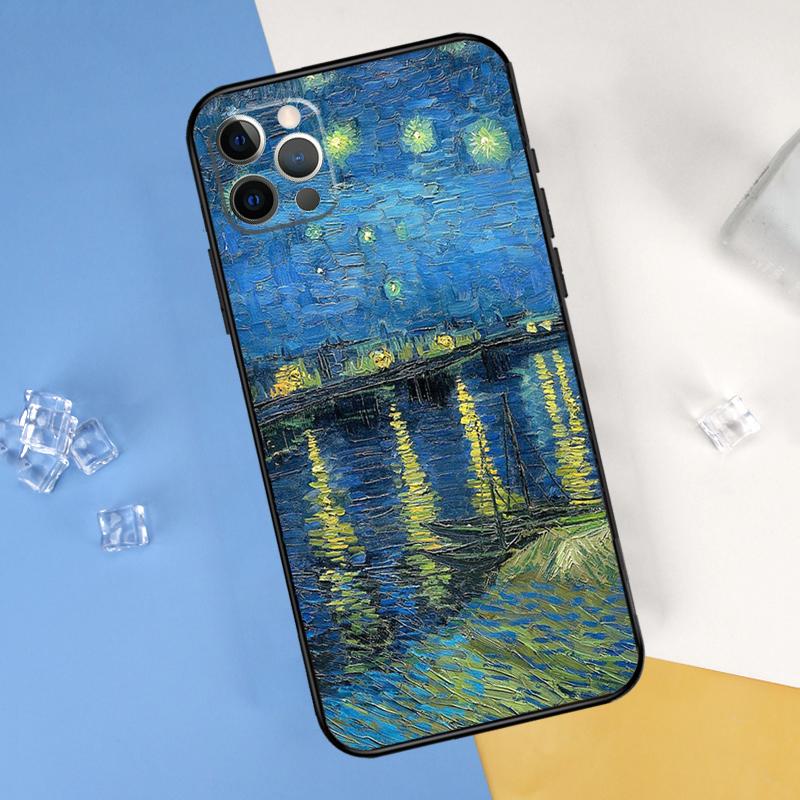 Чехол для телефона 'Звездная ночь' Ван Гога Для iPhone 16 Pro Max 12 13 Mini 11 14 15 Pro Max XR 16 15 Plus 16e Защитный чехол