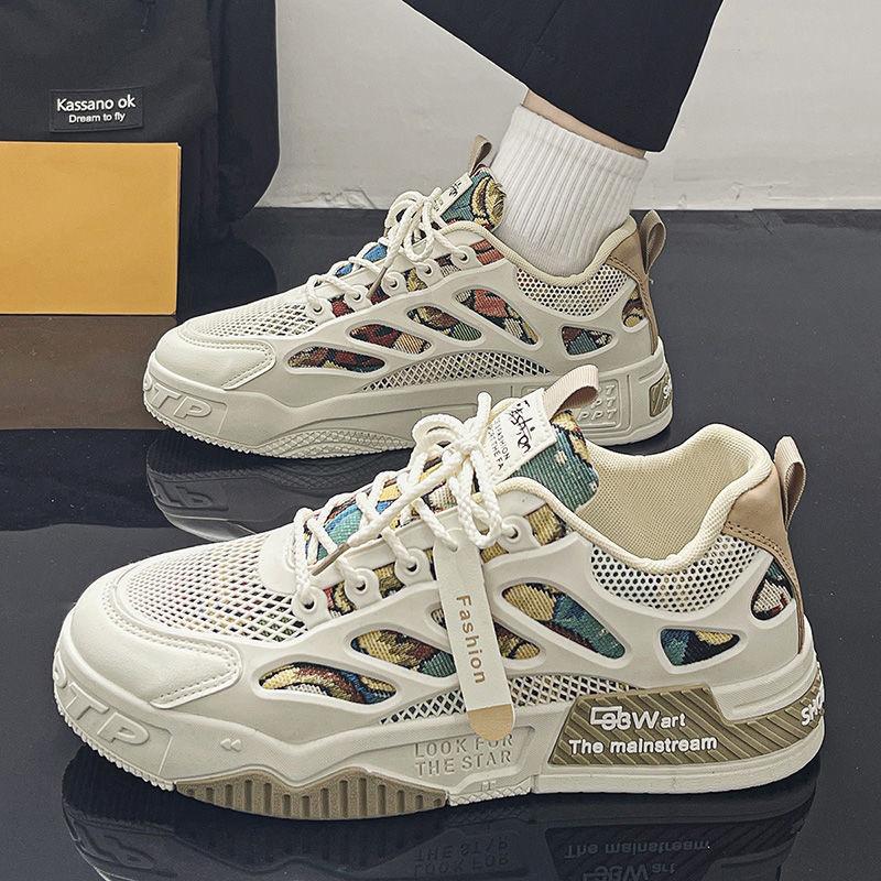 Весенние мужские кроссовки 2025 года, дышащие, для скейтборда, удобные повседневные кроссовки на платформе, мужская обувь для тенниса