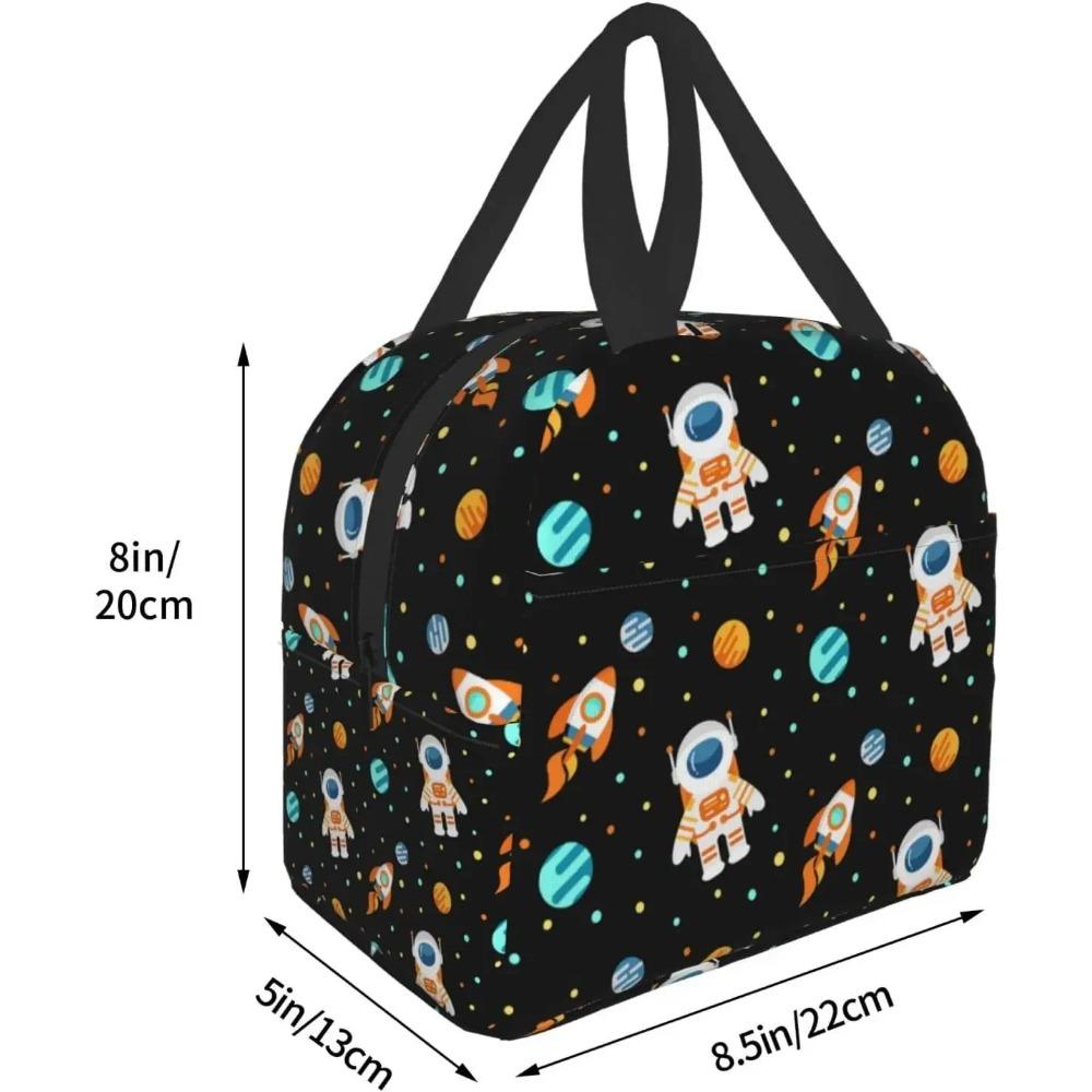 Сумка для обеда «Космический астронавт» для детей, мальчиков и девочек, черная планета, вселенная, изолированный ланч-бокс-холодильник для школы, работы, пикника, пляжа
