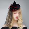 Black Veil Thorns Rose Crown Flower Spider Hat Sweet Gothic Hair Clip  Girls