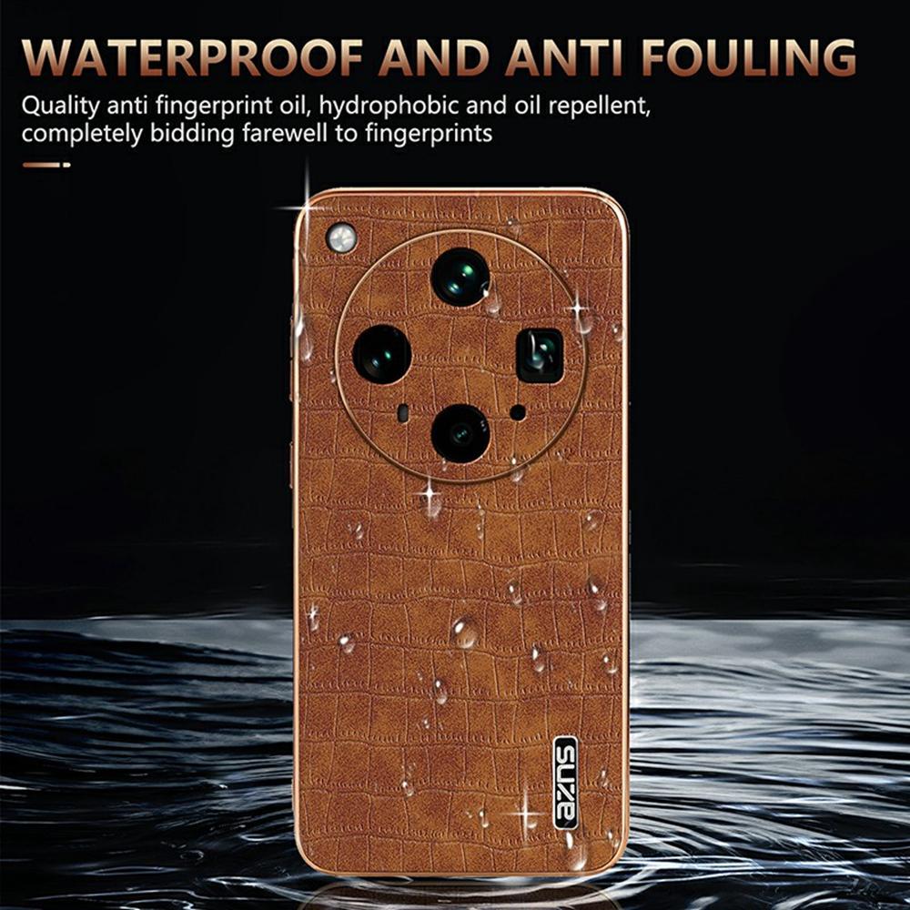 AZNS For Oppo Find X8 Ultra 5G Case Electroplating Crocodile Texture PU + TPU Phone Cover