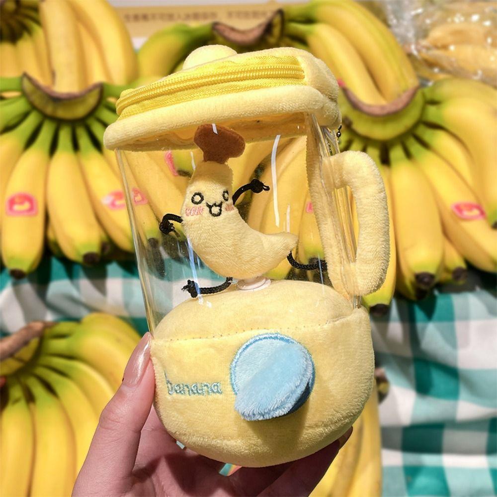 Fruit Juicer Plush Toy Fun Drawstring Rotating Plush Toy Watermelon/Orange/Banana Blender Toy Creative Children's Gifts