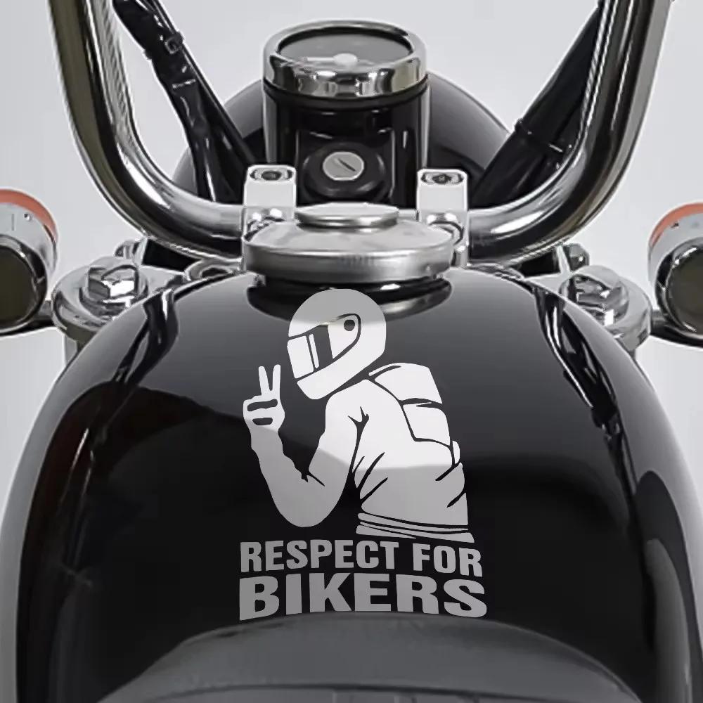 Виниловая 3D Светоотражающая Наклейка на Мотоцикл Respect Biker Наклейка для Украшения Автомобиля Мотоцикла Водонепроницаемая Наклейка Наклейки для Мотоцикла