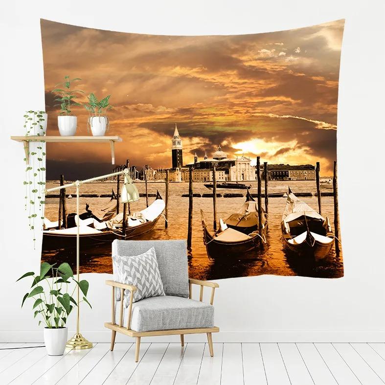 Отпуск с видом на море узор спальня гостиная гобелен украшение стены дома гобелен