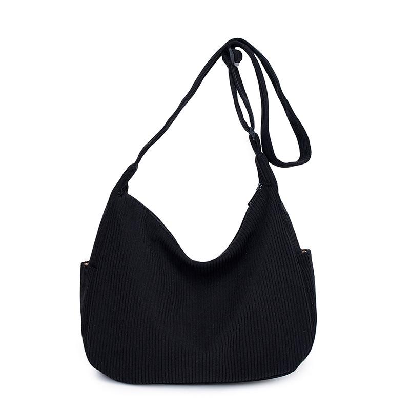 2024 Стиль Харадзюку Y2K Вельветовая Сумка-Тоут Большой Вместимости - Ретро Осенне-Зимняя Повседневная Сумка для Шопинга