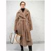 Зимние женские шубы Длинный мех Свободное пальто с лацканами Толстое теплое Большого размера