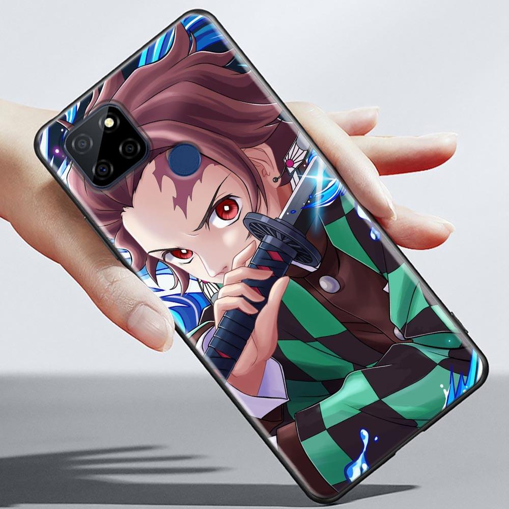 Модный чехол для телефона Demon Slayer из японского аниме для OPPO Realme 5 6 7 7i 8 8i 9 9i V25 F9 F17 F19 5G 4G Pro Narzo Speed, черный чехол