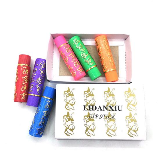 Yousheng 6Pcs/Box 8g Lipstick Set Non-Irritating Butterfly Pattern Color Changing Dark Green Magical Lipstick for Women