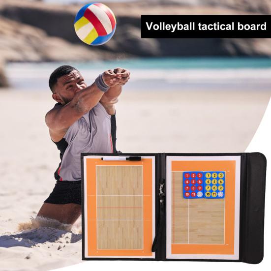 Foldable Volleyball Clipboard Coaching Board with Pen Lightweight Portable Volleyball Dry Erase Board Teaching Board Tool